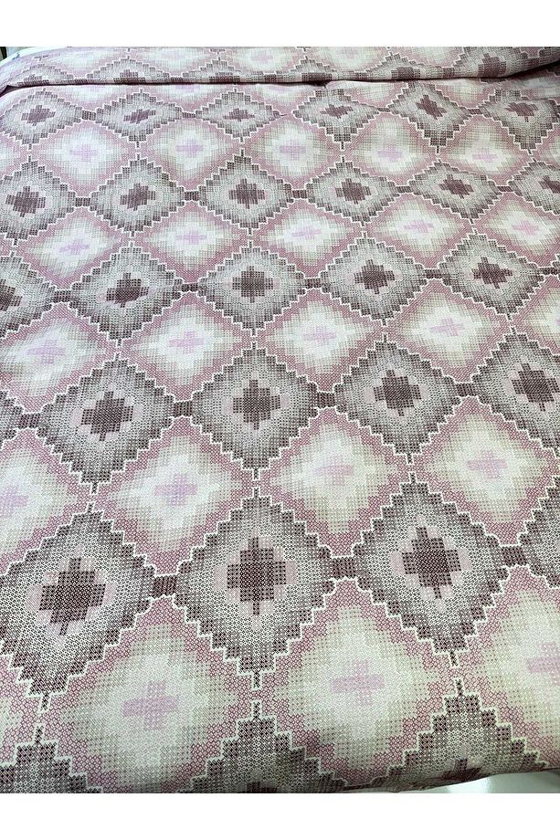 Kaneviçe Desen Baskılı 150x240 Cm. Tek Kişilik Tek Pike - Lila - 3