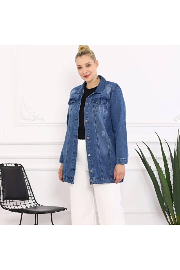 JACHETĂ LUNGĂ ALBASTRU DESCHIS - 5