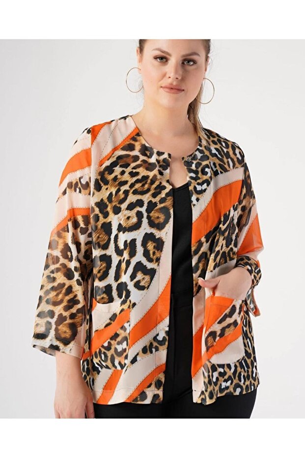 سترة شيفون كبيرة الحجم - 1