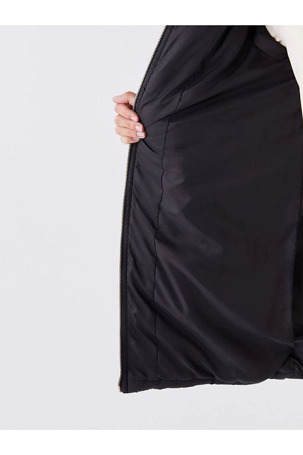 LCW Modest Kadın Kapüşonlu Düz Şişme Yelek - 5