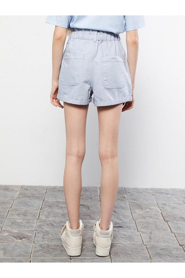 LCW Jeans Yüksek Bel Slouchy Düz Cep Detaylı Kadın Jean Şort - 3