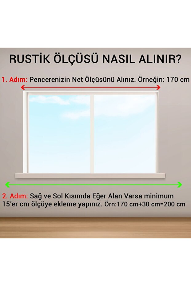 Rustik Perde - Rustik Perde Askısı Tek Raylı - Ahşap Başlıklı Alminyum Boru Rustik Perde Askısı - 3