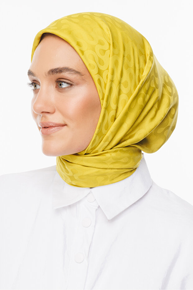 Moon Patterned Silky Jacquard Scarf - 2