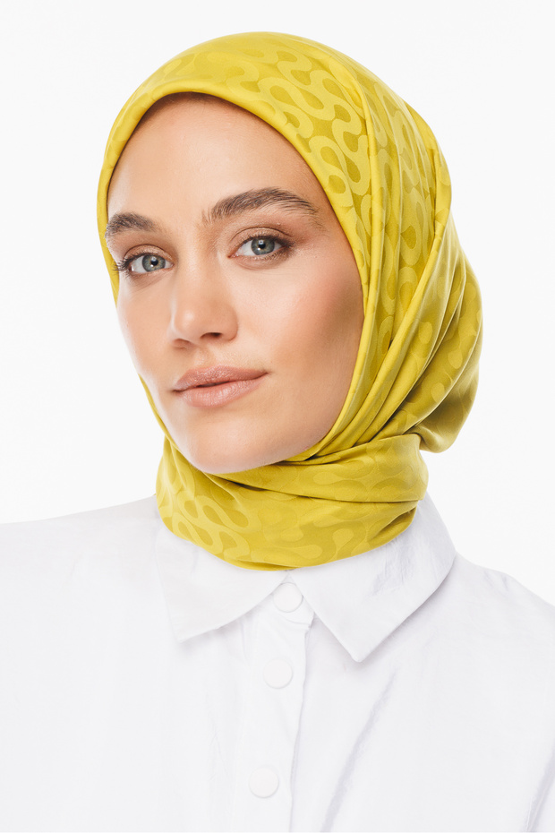 Moon Patterned Silky Jacquard Scarf - 1