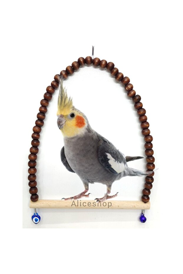 Natural Wood Swing Perch For Cockatiel And Large Cage Birds