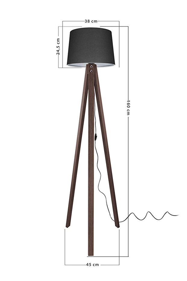 Deko Lambader Ceviz Ayak / Füme Şapka - 4