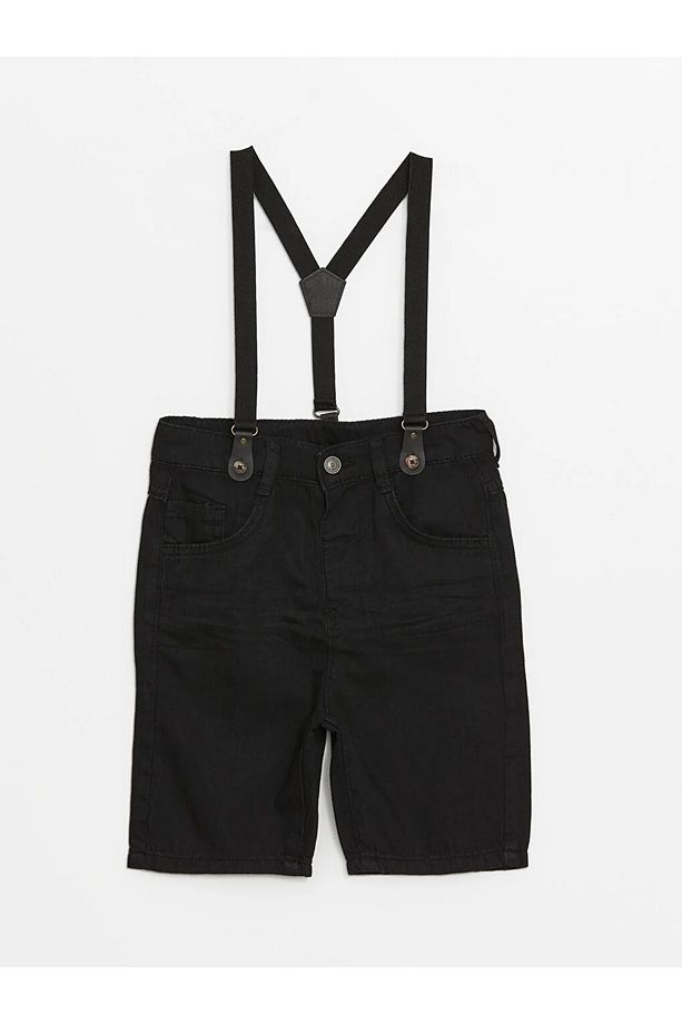 LCW baby Basic Erkek Bebek Askılı Jean Şort BayQ - 1