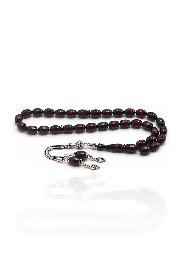Burgundy Vernier Barley Cut Baked Rosary - 201023158