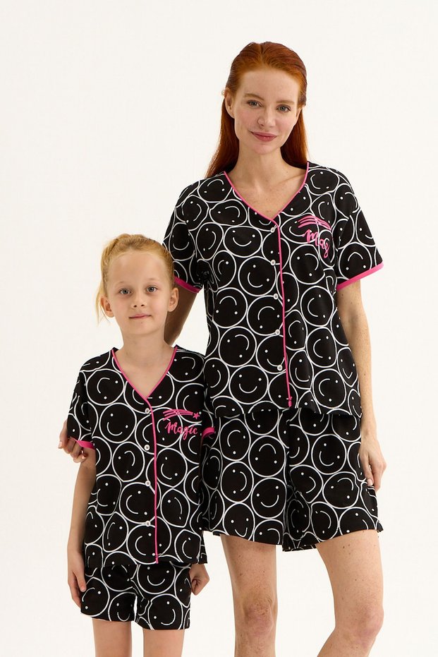 Smıley Stars Shorts Set Mother Daughter Pajamas Set.Sold Separately Prices Are Different