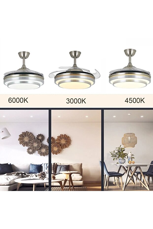 GİZLİ KANAT VANTİLATÖR VE AYDINLATMA AVİZE - 3