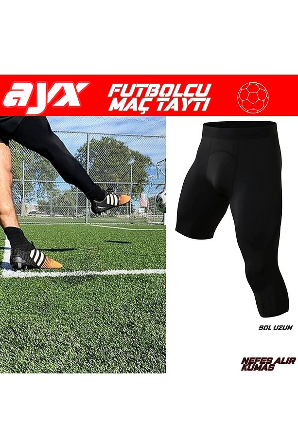 Unisex Futbol Uzun Tek Bacak Uzun Tayt Spor İçlik Maç Taytı - 1