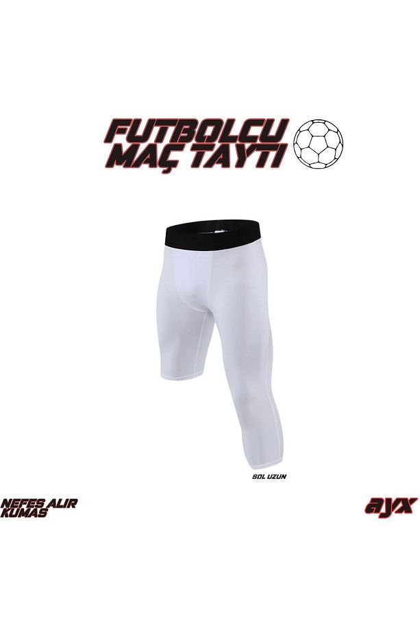 Unisex Futbol Uzun Tek Bacak Uzun Tayt Spor İçlik Maç Taytı - 3