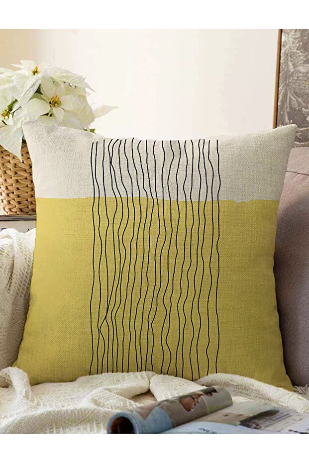 Abstract Style Digital Printed with Onedraw Drawing Modern Raschel Knitted Pillow Throw Pillow Cover