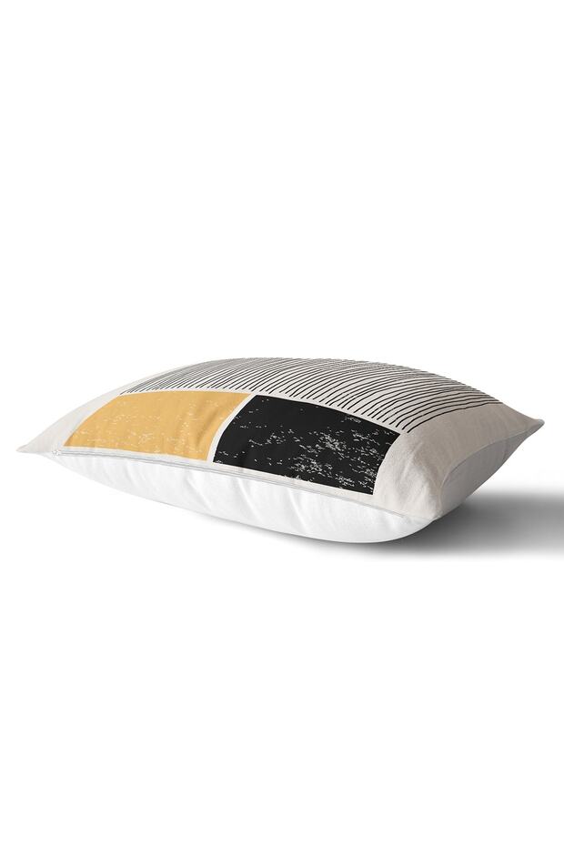 Digital Printed Modern Rectangular Throw Pillow Cover with Abstract Primitive Pattern Design - 2