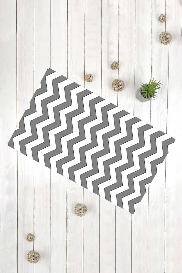 Gray White Wave Pattern Multi-Purpose Decorative Door Mat - 1