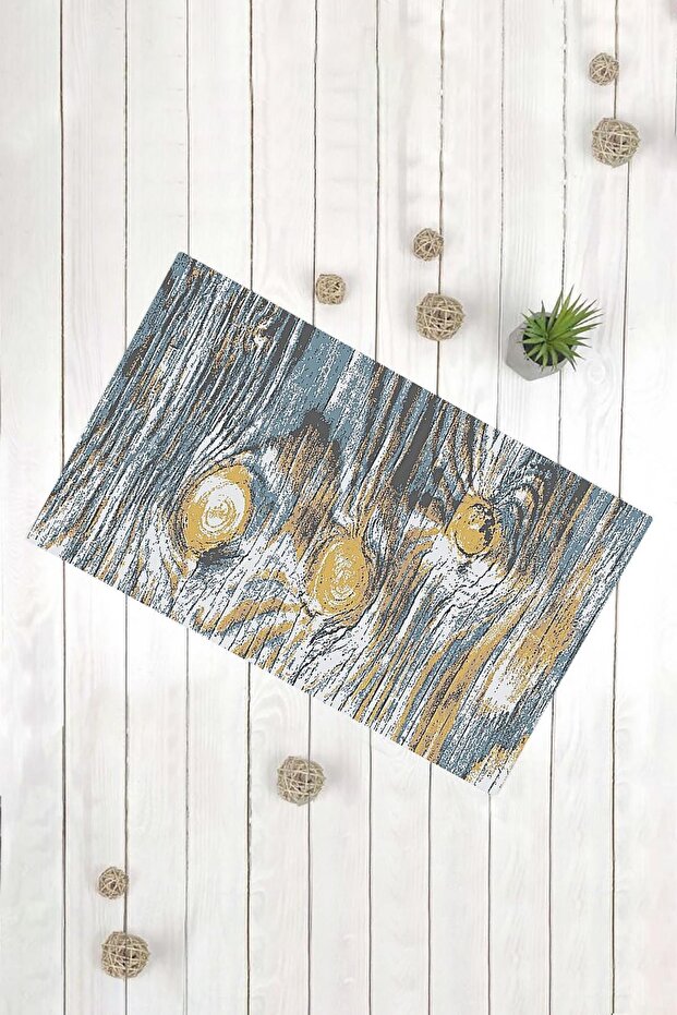 Tree Pattern Yellow Blue Multi-Purpose Decorative Door Mat - 1