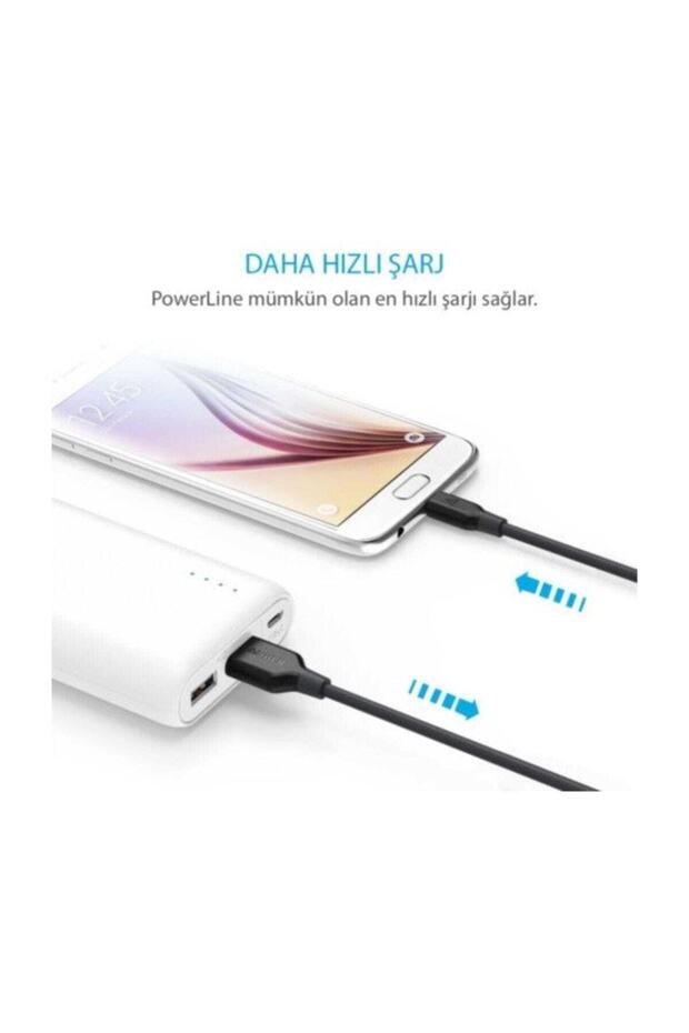 Powerline Micro Usb Şarj/ Data Kablosu 0.9 Metre - Siyah - 4