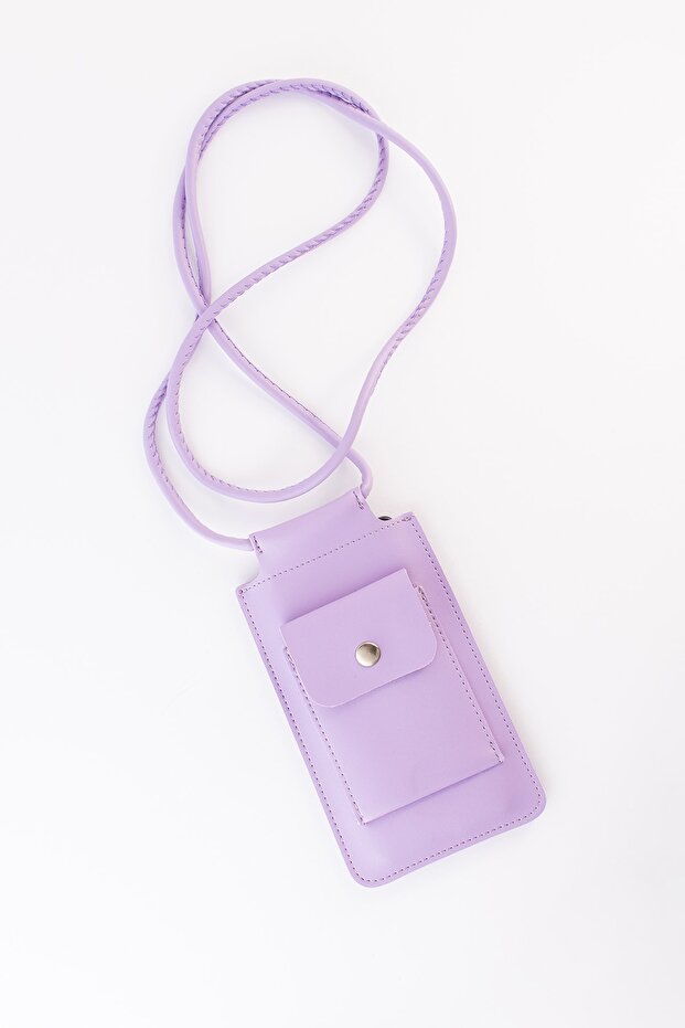 Women's Lilac Small Phone Bag Case with Shoulder Strap Hiking Bag with Card Compartment