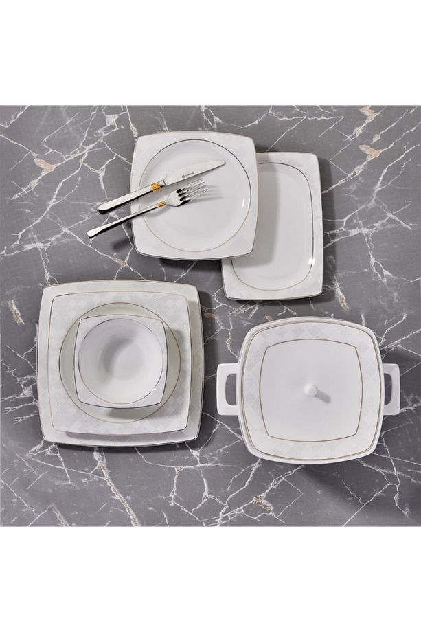 Bone Selection 60 Parça Kare Yemek Takımı 9090204a8446 - 1