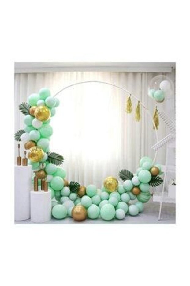 Mint Green Macaron Gold Chrome Confetti Balloon Chain Set