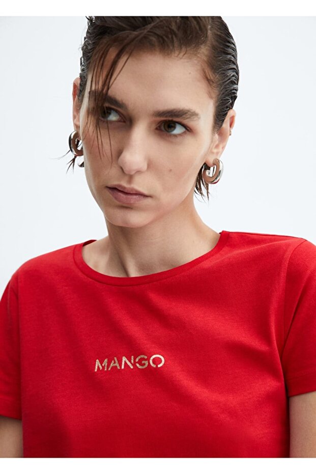 Pamuklu logolu tişört - 5