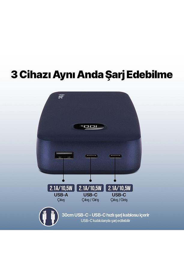 ChargeUp Pro LCD 10.000mAh Taşınabilir Hızlı Şarj Aleti / Powerbank - 3