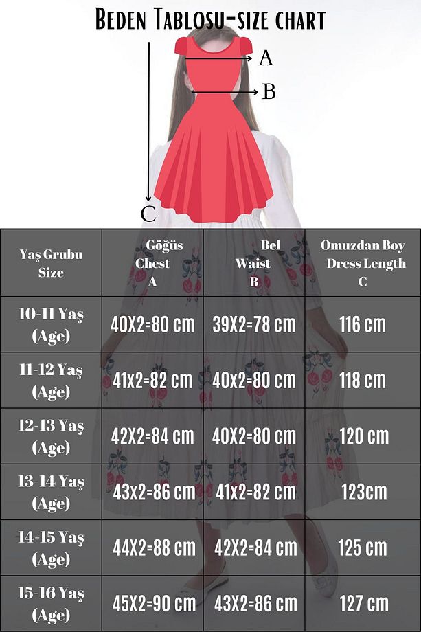 Kız Çocuk Pamuklu Keten Uzun Boydan Astarlı Elbise - 3