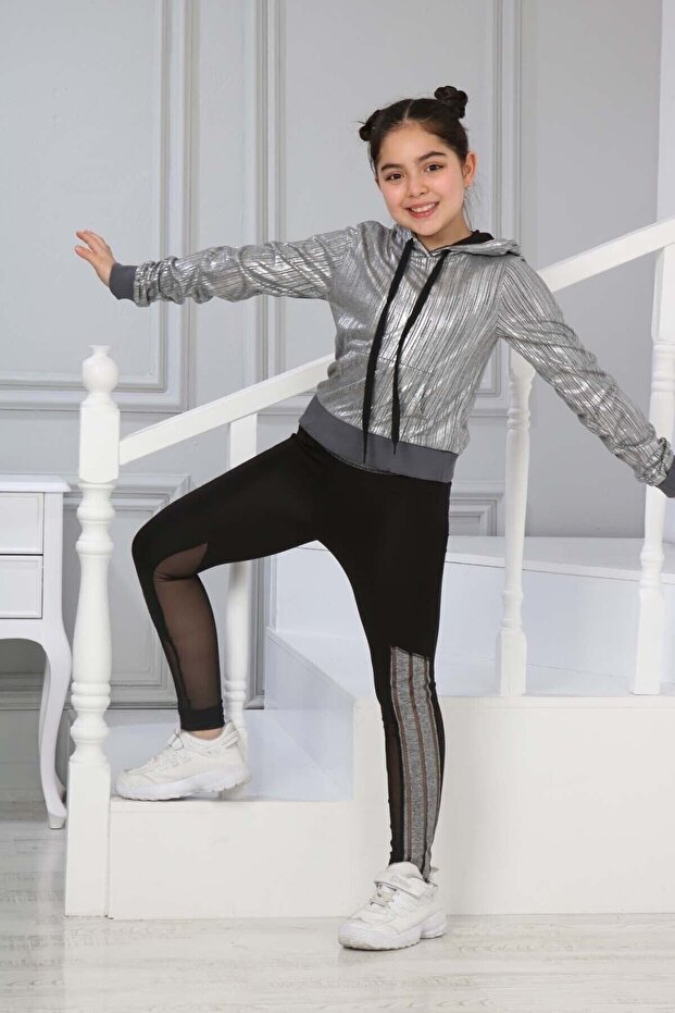 Tights Crop Hooded Sweatshirt Triple Set