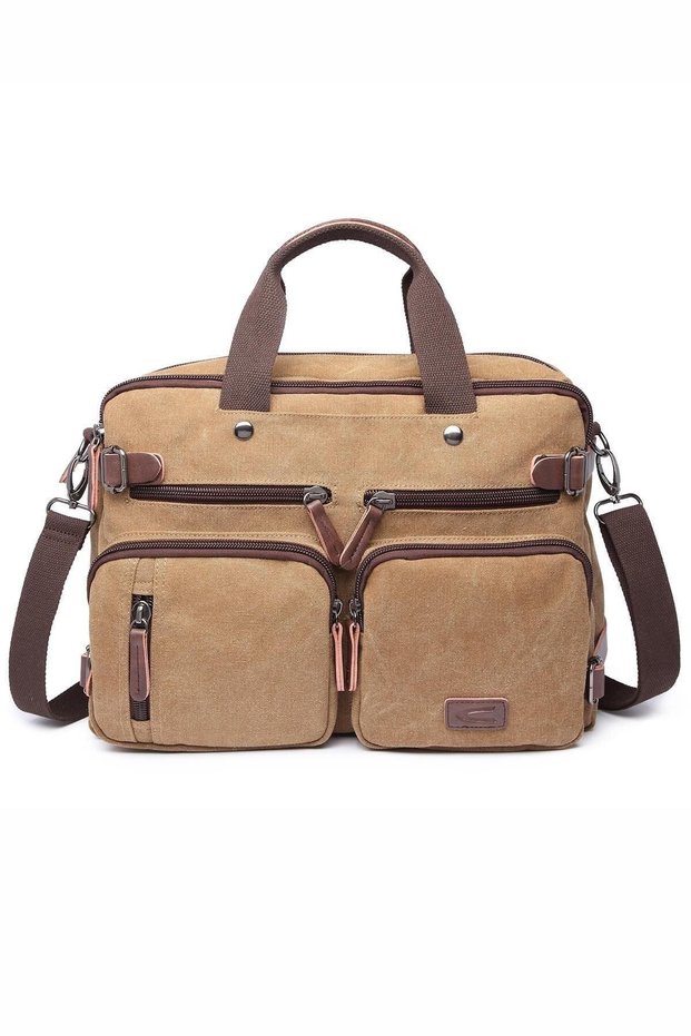 Ctvyb1278-0007 Light Brown Unisex Briefcase and Backpack