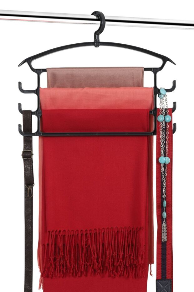 Anthracite 4-Piece 4-Tier Multi-Purpose Trouser Hangers Set - 2