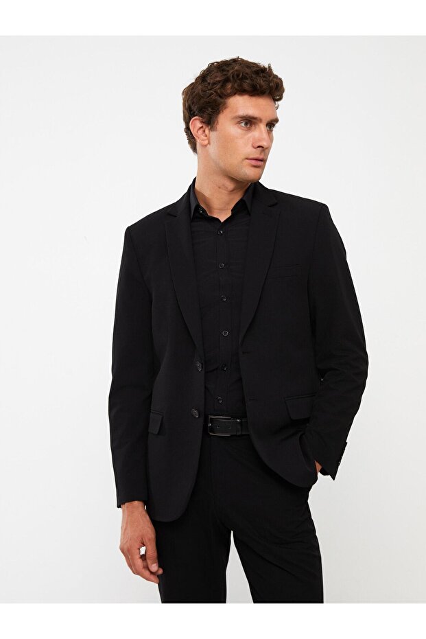 Dar Kalıp Erkek Blazer Ceket - 2