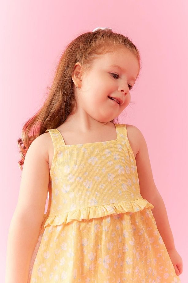 Kız Bebek Çiçekli Askılı Elbise A8145a523sm - 3
