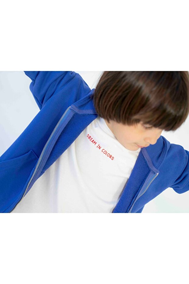 Lapis Blue Kapüşonlu Eşofman Üstü - 2