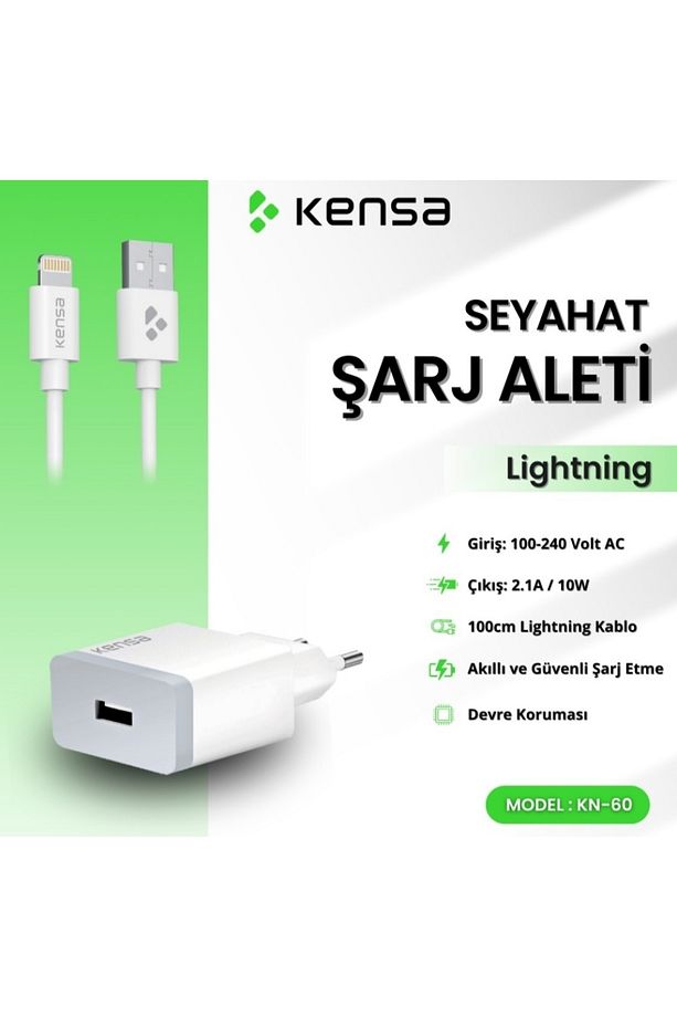 ŞARJ CİHAZI 2.1 A LIGHTNING (IPHONE) UYUMLU MAX 10 W - 1