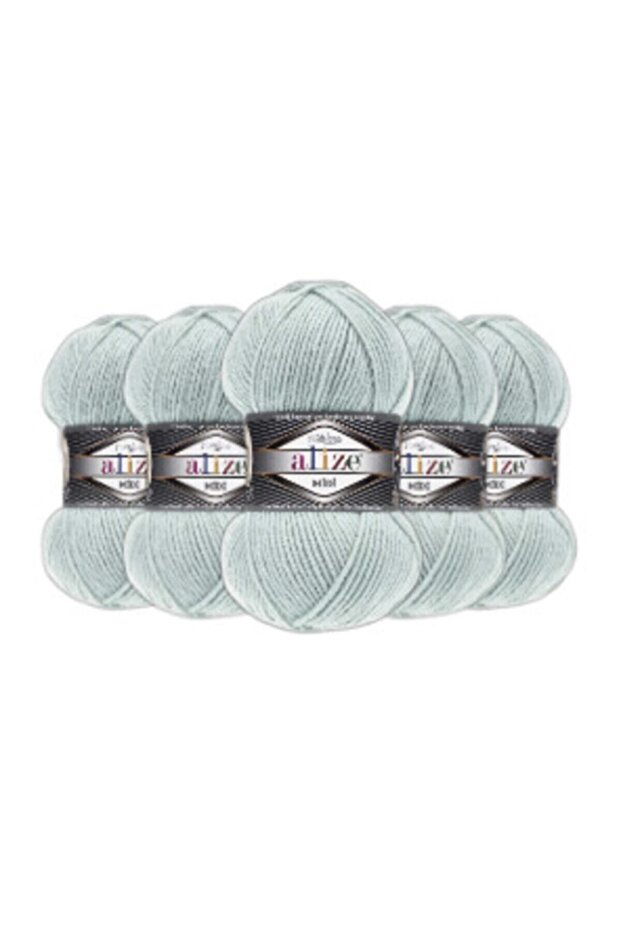 5 Pieces Superlana Midi Mint 522 Hand Knitting Thread Vest Cardigan Thread Scarf Beanie Sweater Thread