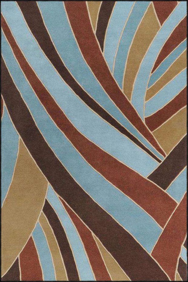 Wavy Themed Pointed End Patterned Woven Base and Washable Carpet Miravip9364