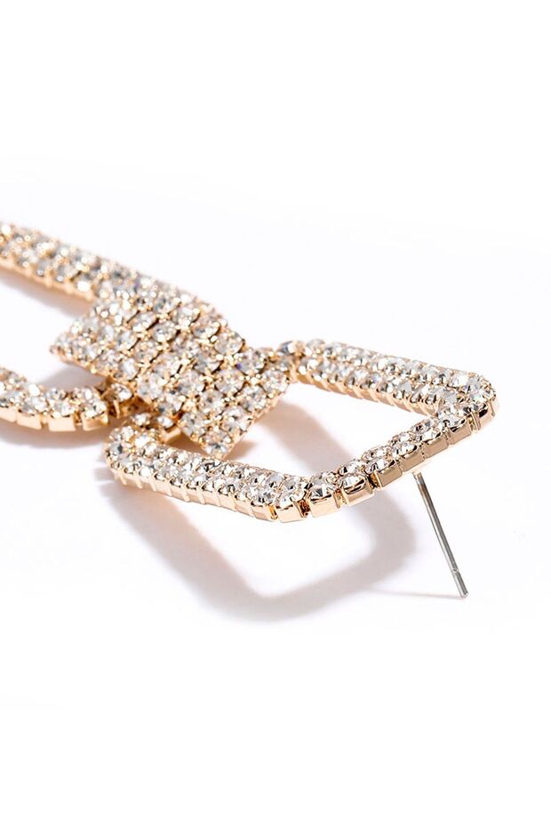 Double Sided Hanging Crystal Earrings - 2