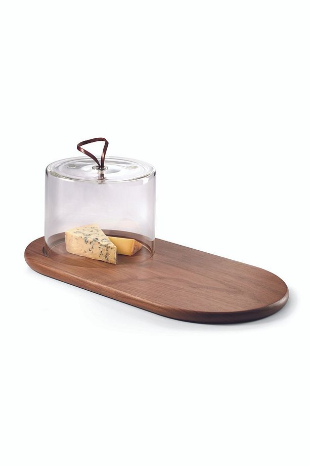 Walnut Cam Kapaklı Peynir Tabağı - 1