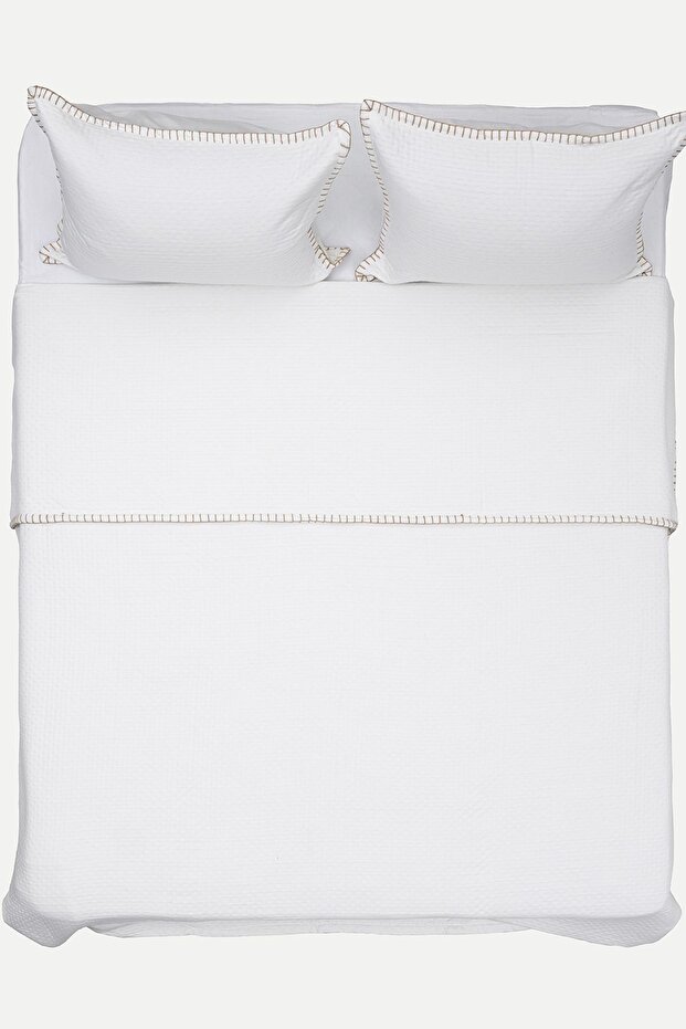 Patara Light Milk Coffee Multi-Purpose 100% Cotton Double Bedspread 240x250 7506a