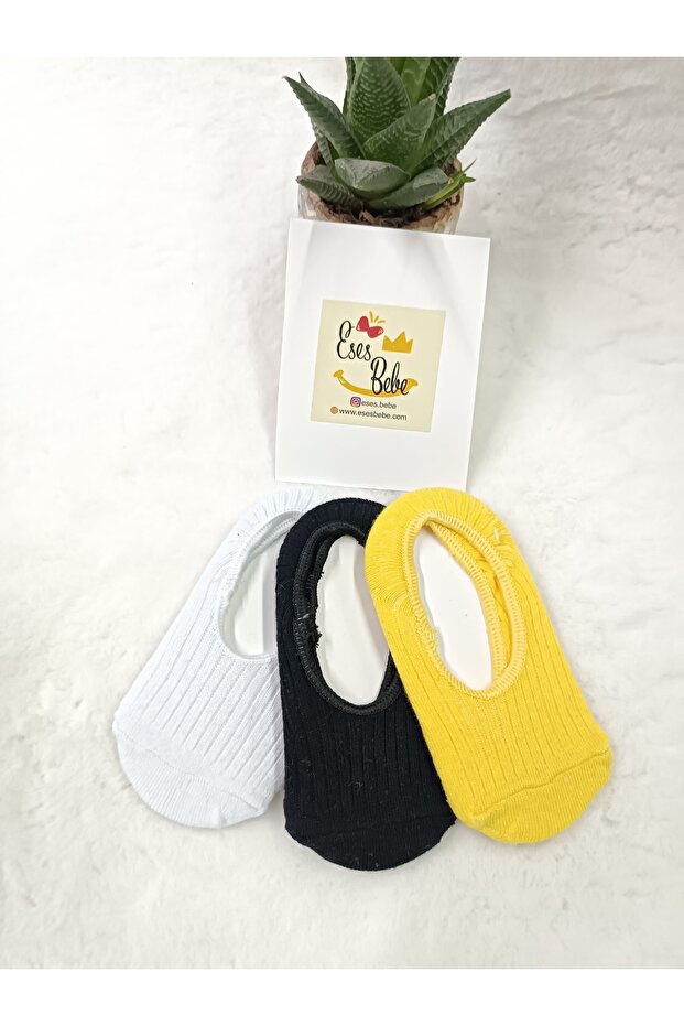 Unisex 3-Pack Baby Toddler Plain Ballet Flats Socks