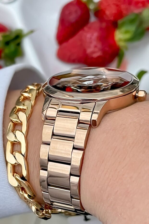 Kadın Çelik Kol Saati+bileklik Hediyeli - 4