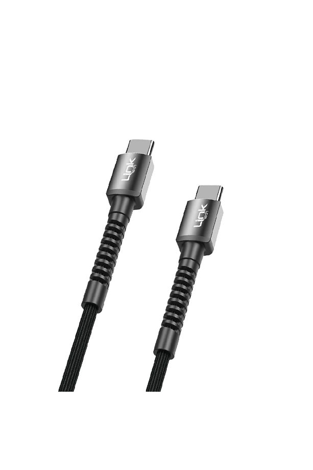 K597 Type-C to Type-C 60W 3mt Örgü Metal Başlı Şarj Kablosu - 1