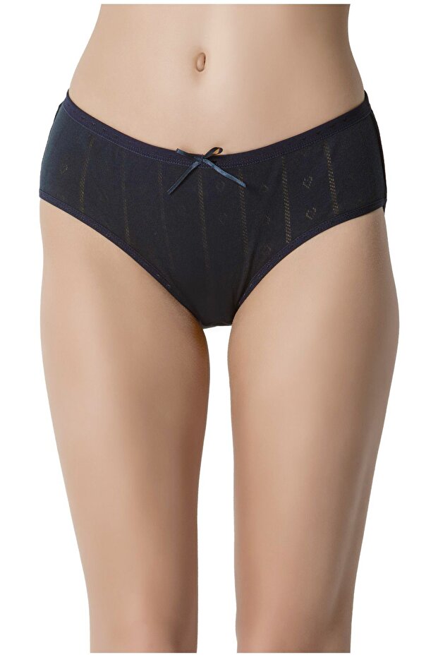 High Waist Jacquard Heart Folding Bato 3-Piece Panties 5700