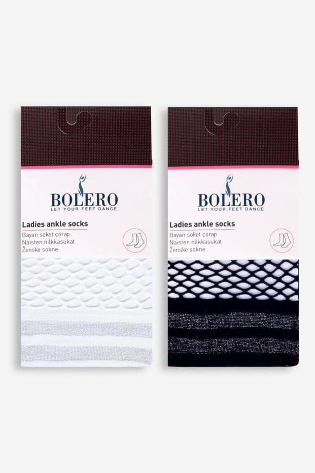 2 Pack Glitter Mesh Socket Women's Socks