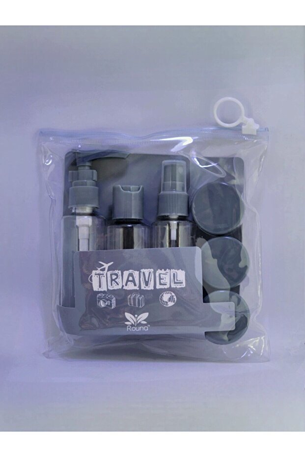8-Piece Travel Multipurpose Cream Jar and Bottle Set, Multipurpose Storage Box, Cream Spatula Set