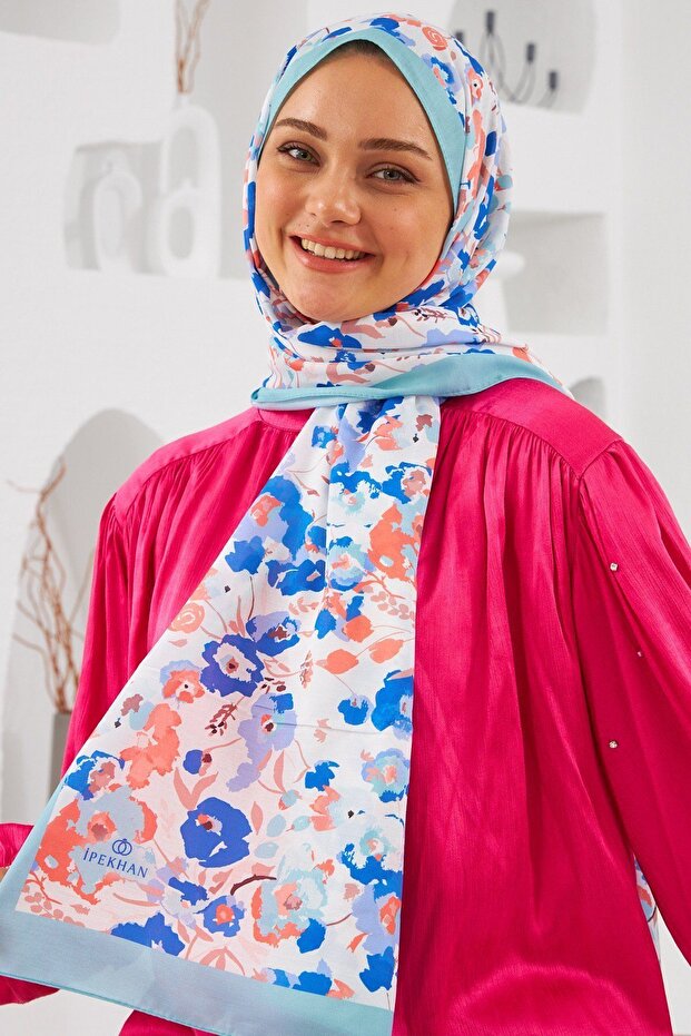 شال من القطن الرقيق بنمط الطبيعة - 1