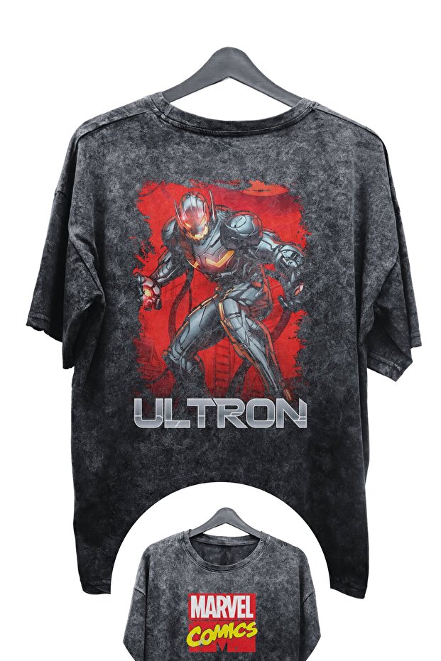 تي شيرت Ultron مطبوع للجنسين مقاس كبير - تي شيرت Marvel Comics Retro