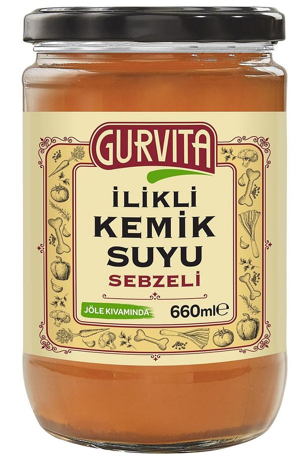 Jöle Kıvamında Ilikli Kemik Suyu Sebzeli 660 ml - 1