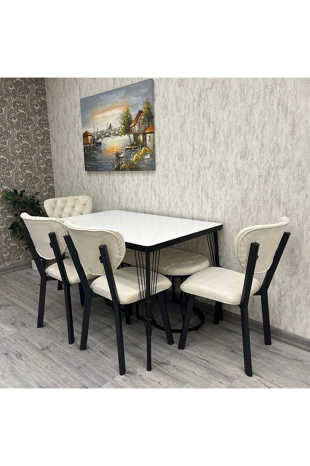 Akuamarin Mutfak Yemek Masası Takımı- 6 Kişilik Mutfak Masa Sandalye Takımı- Mutfak Masası Takımı - 7