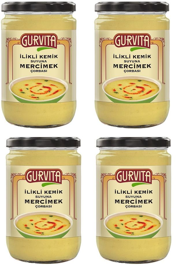 Jöle Kıvamında Ilikli Kemik Suyuna Mercimek Çorbası 660 Ml 4'lü - 1